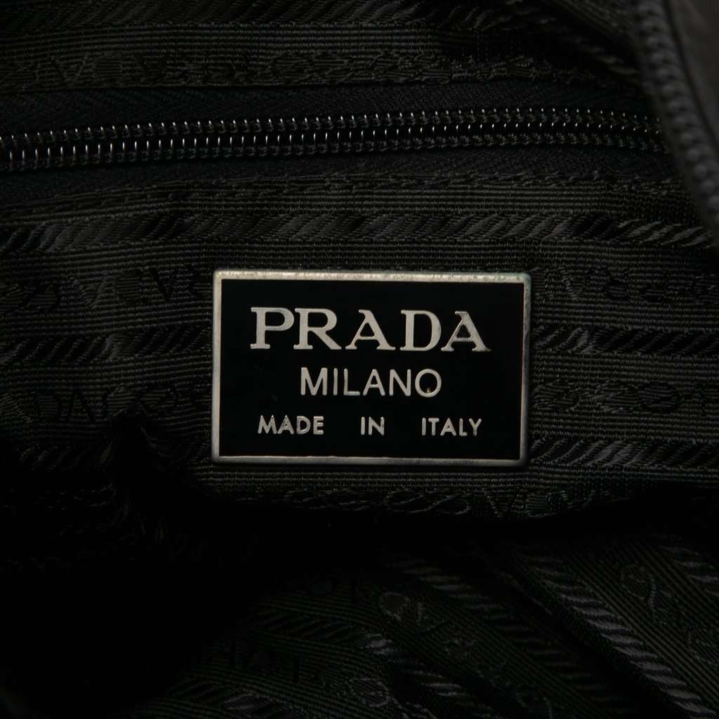 Prada Saffiano Trimmed Tessuto Travel Bag Black Good - Box View