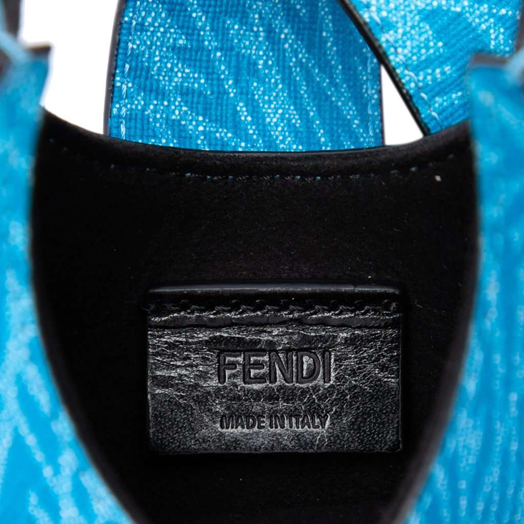 Fendi Sarah Coleman Coated Canvas FF Vertigo Phone Holder Crossbody Blue Very good - Box View