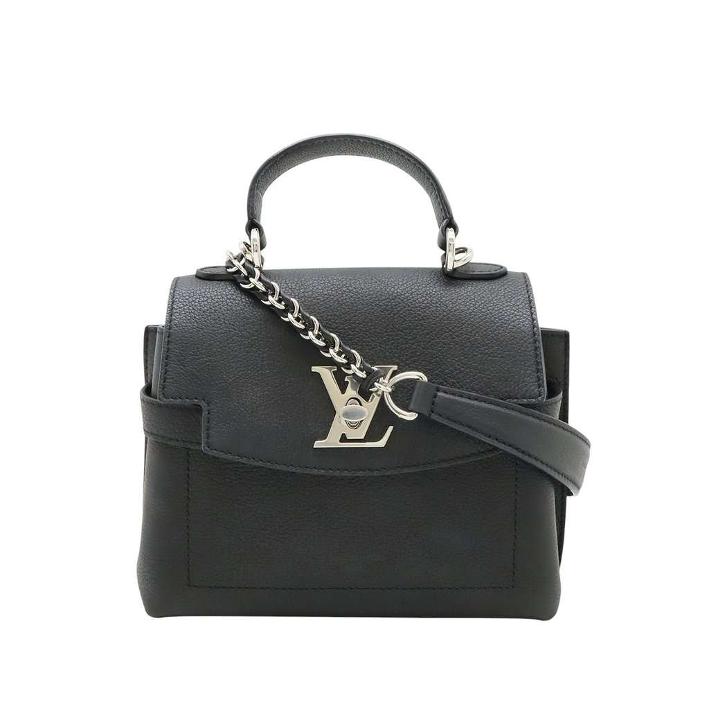 Louis Vuitton Grained Calfskin Mini LockMe Ever Black Leather Very good condition - Front View