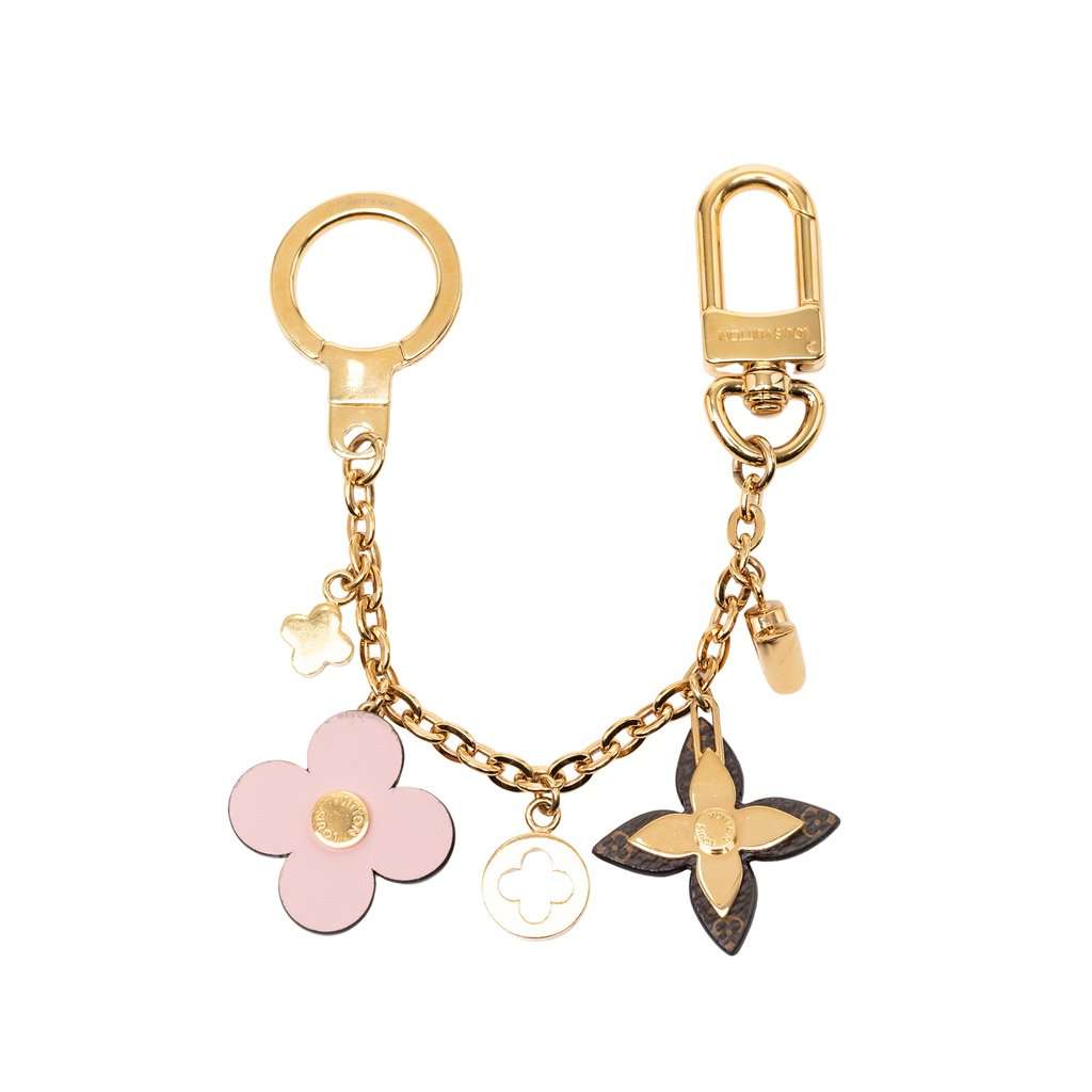 Louis Vuitton Gold Plated Blooming Flowers Chain Bag Charm and Key Holder Gold Metal Very good - Back View