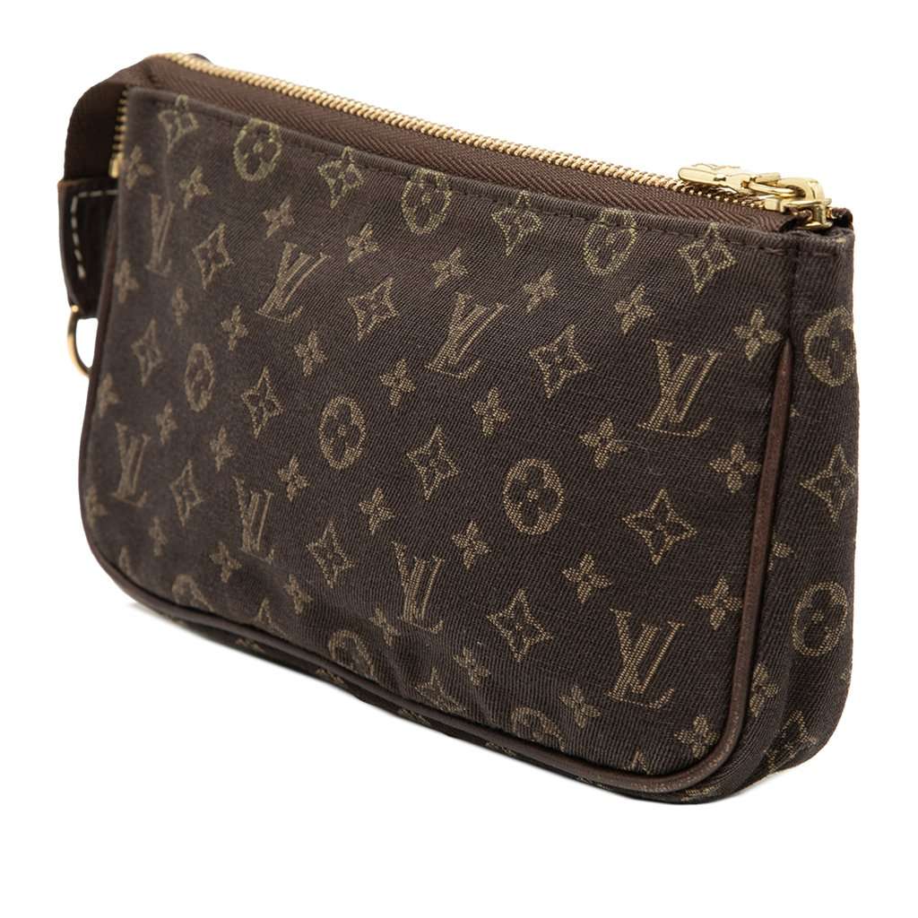 Louis Vuitton Monogram Mini Lin Bucket PM Pouch Brown Very good condition - Back View