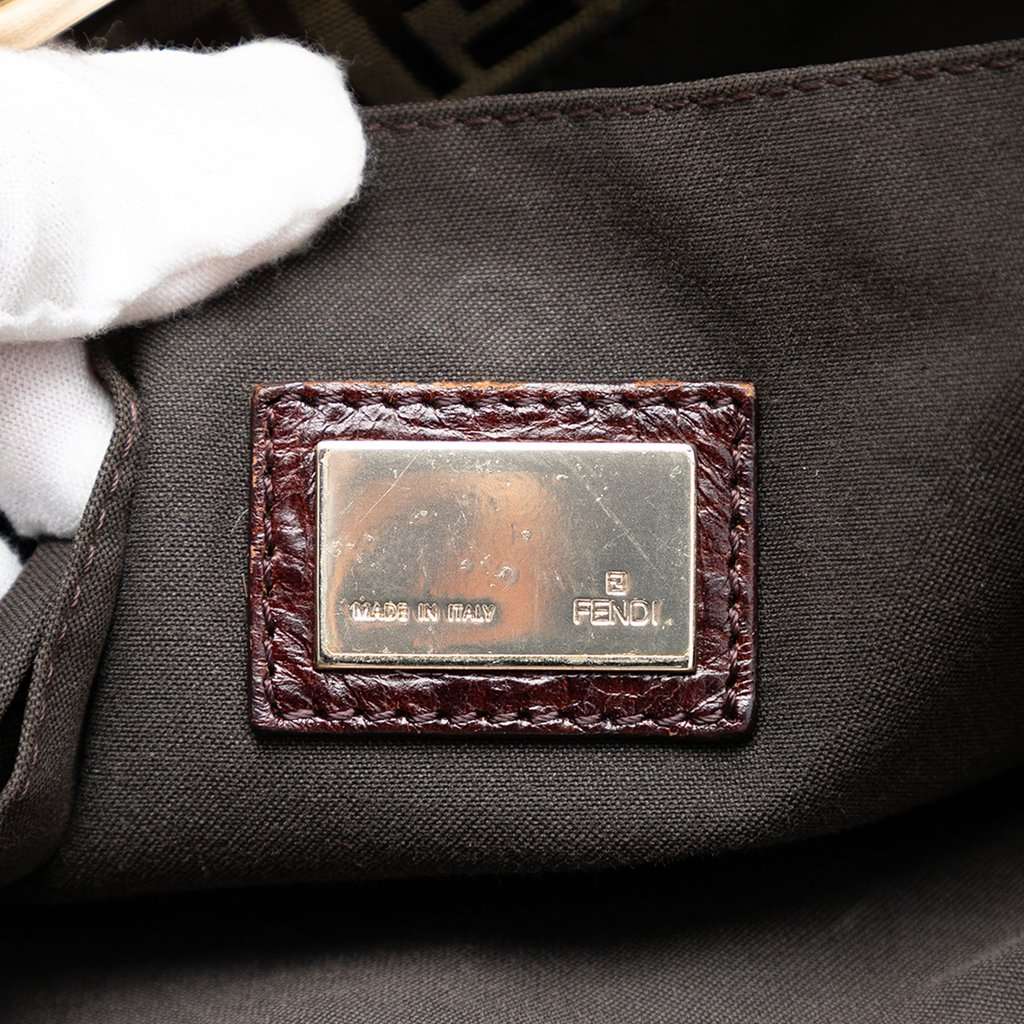 Fendi Zucchino Canvas Tote Brown Very good condition - Box View
