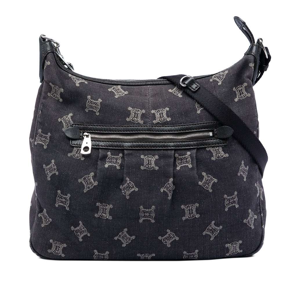 Celine Macadam Denim Crossbody Black Very good - Front View