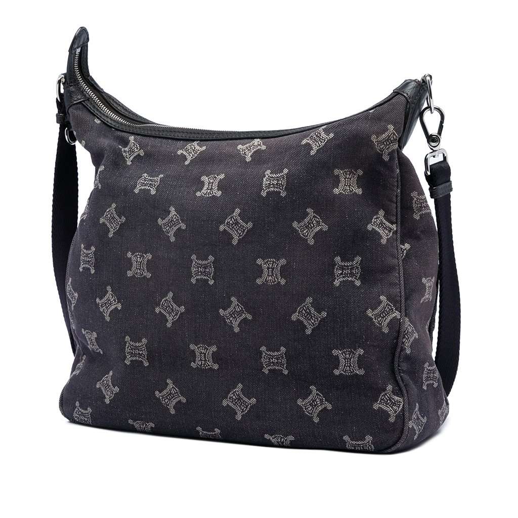Celine Macadam Denim Crossbody Black Very good - Back View