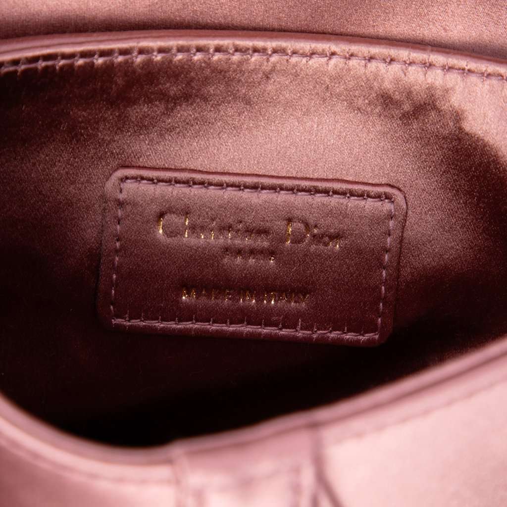 Dior Mini Satin Crystal Embellished Saddle Bag Pink Very good - Box View