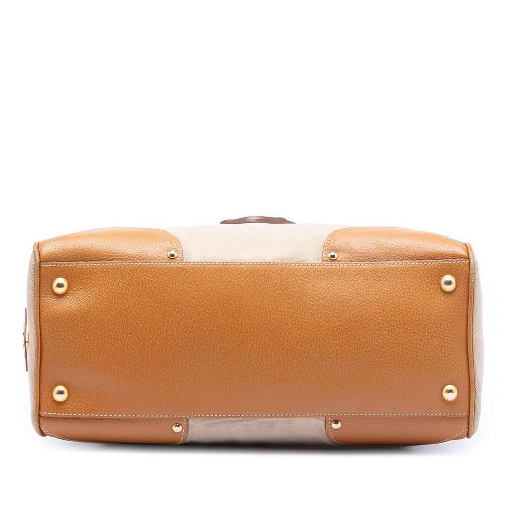 Prada Cinghiale Trimmed Canapa Top Handle Bag Beige Very good - Inside View