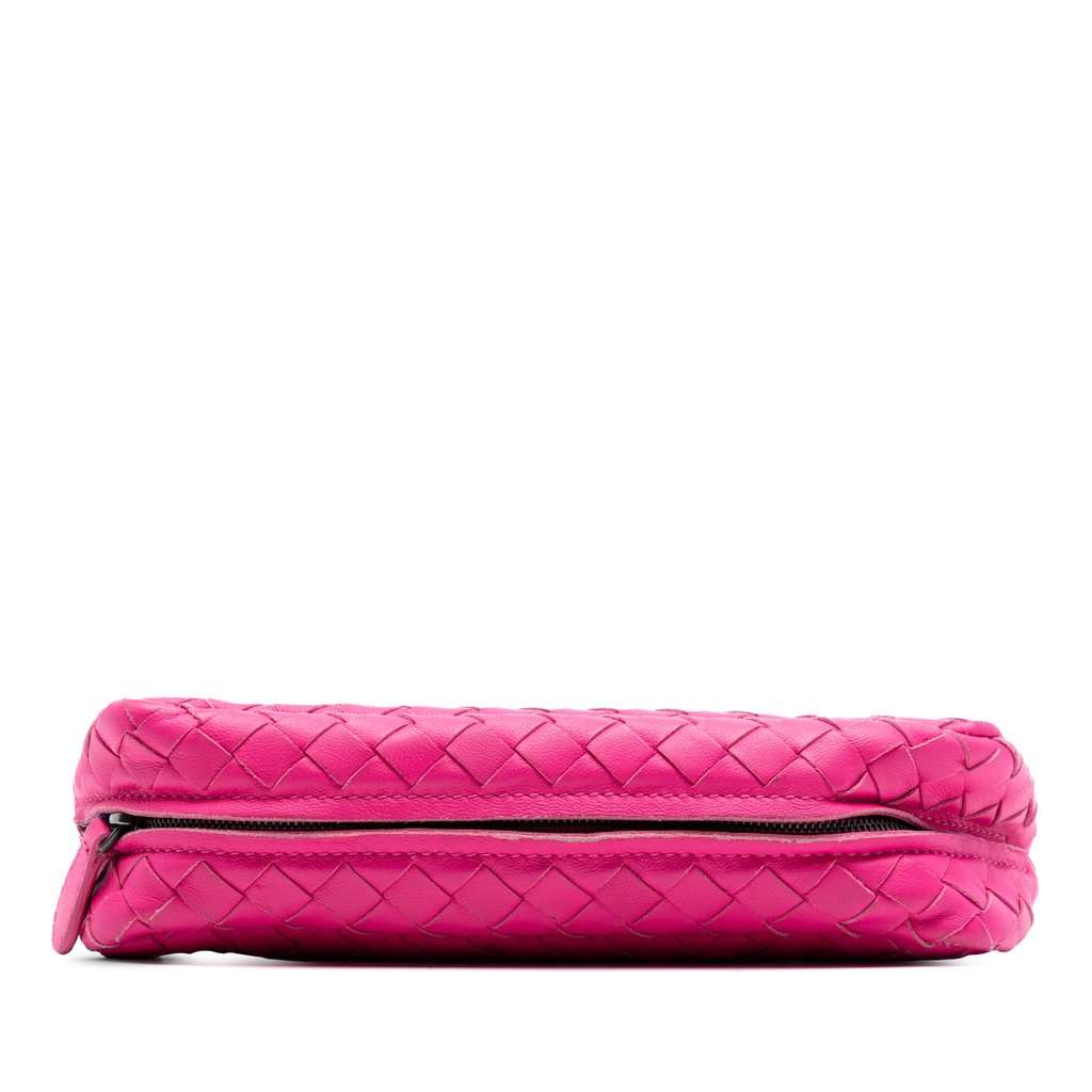 Bottega Veneta Mini Nappa Intrecciato Expandable Chain Flap Crossbody Pink Leather Very good - Inside View