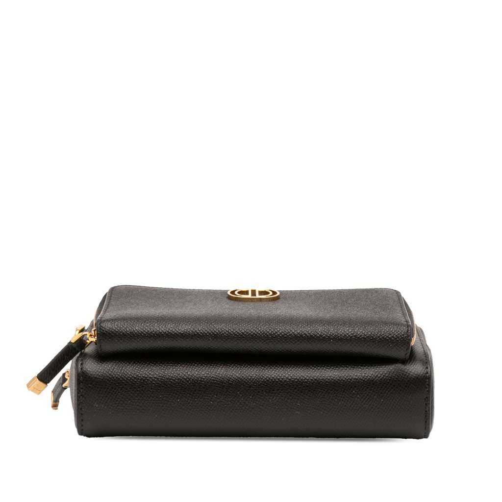 Dior Grained Calfskin Caro Double Pouch Black Leather Very good condition - Inside View