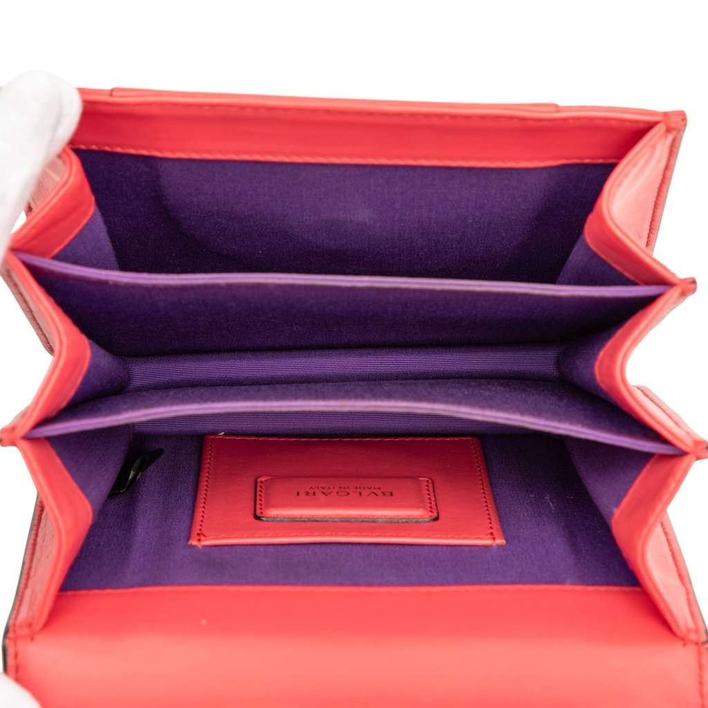Bvlgari Small Calfskin Serpenti Forever Top Handle Bag Red Leather Very good - Model View