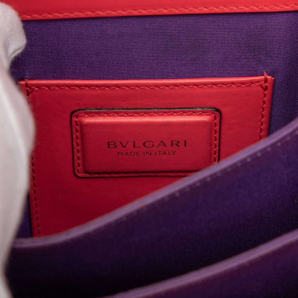 Bvlgari Small Calfskin Serpenti Forever Top Handle Bag Red Leather Very good - Box View
