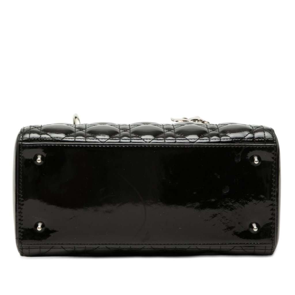 Dior Medium Patent Cannage Lady Dior Black Leather Good condition - Inside View