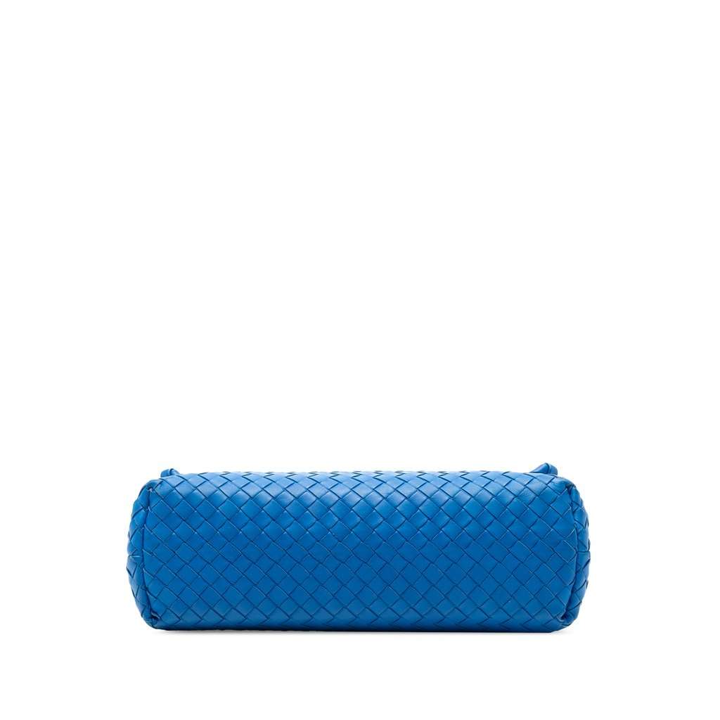 Bottega Veneta Medium Nappa Intrecciato Olimpia Shoulder Bag Blue Leather Very good condition - Inside View