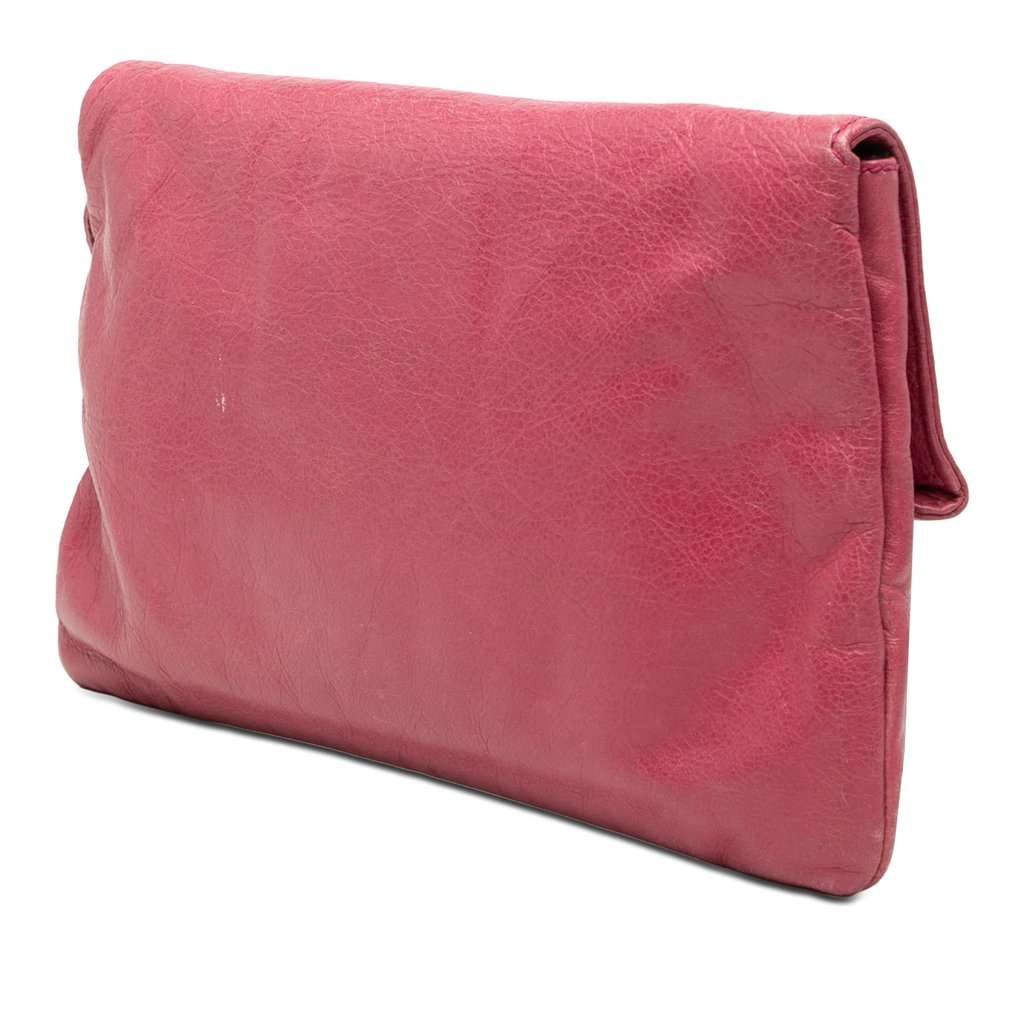 Balenciaga Lambskin Motocross Giant 12 Envelope Clutch Pink Leather Very good - Back View