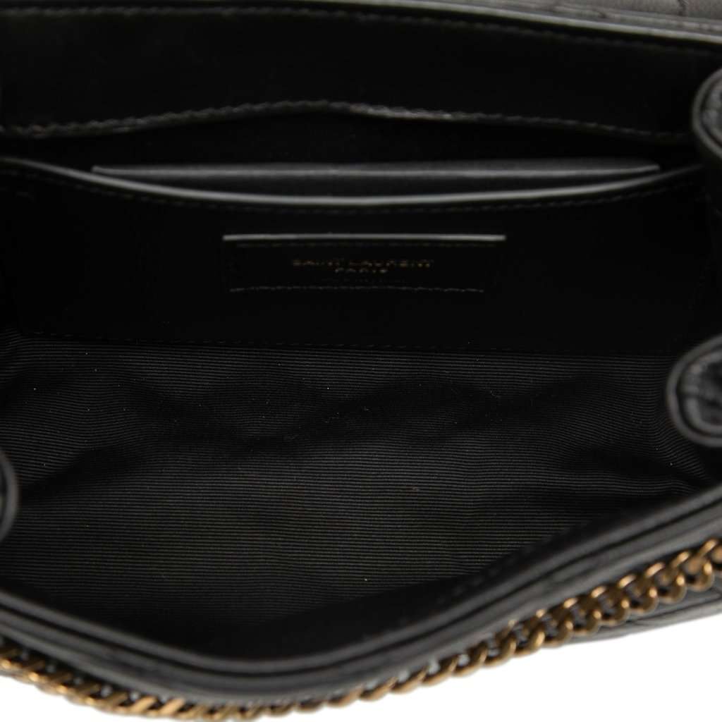 Saint Laurent Mini Quilted Lambskin Monogram Nolita Bag Black Leather Very good - Model View