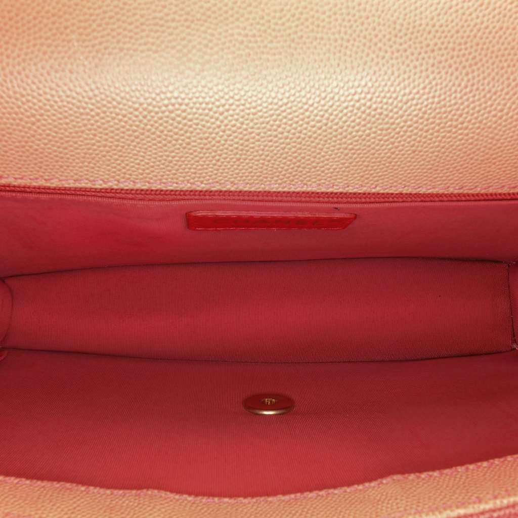 Chanel Medium Quilted Caviar Sunset On The Sea Flap Pink Leather Very good - Model View