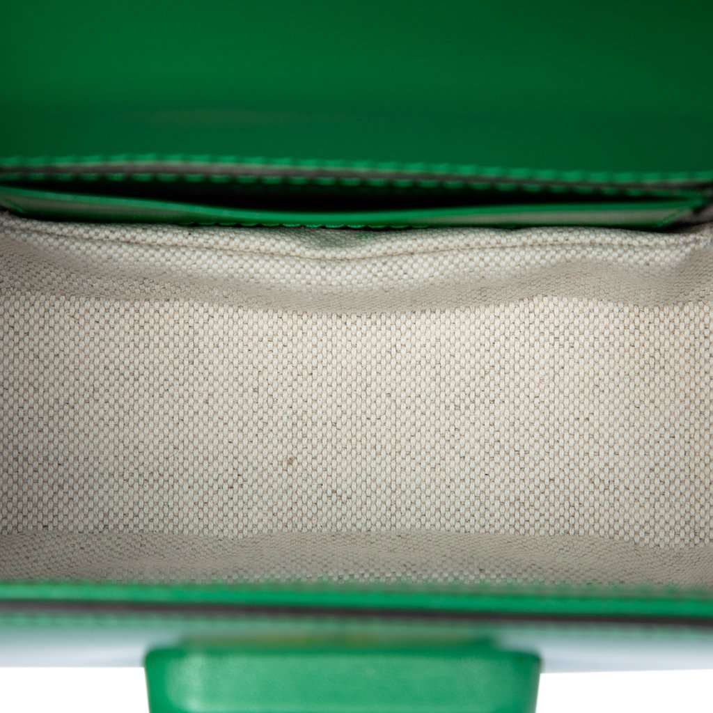 Gucci Mini Calfskin 1947 Bamboo Top Handle Bag Green Leather Very good condition - Box View