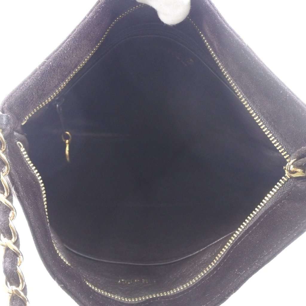 Chanel Quilted Suede Tassel Crossbody Brown Leather Very good - Model View
