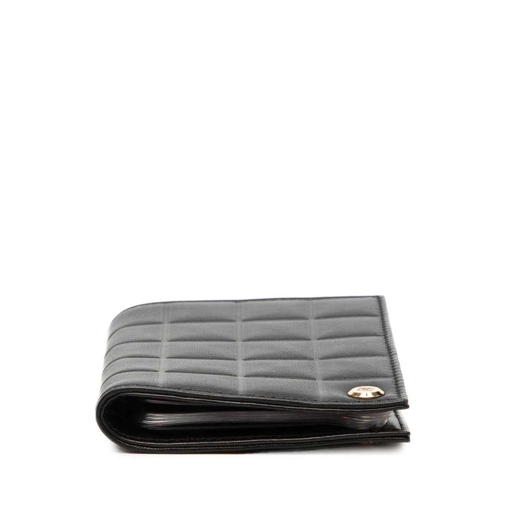 Chanel CC Chocolate Bar Lambskin Card Holder Black Leather Very good condition - Inside View