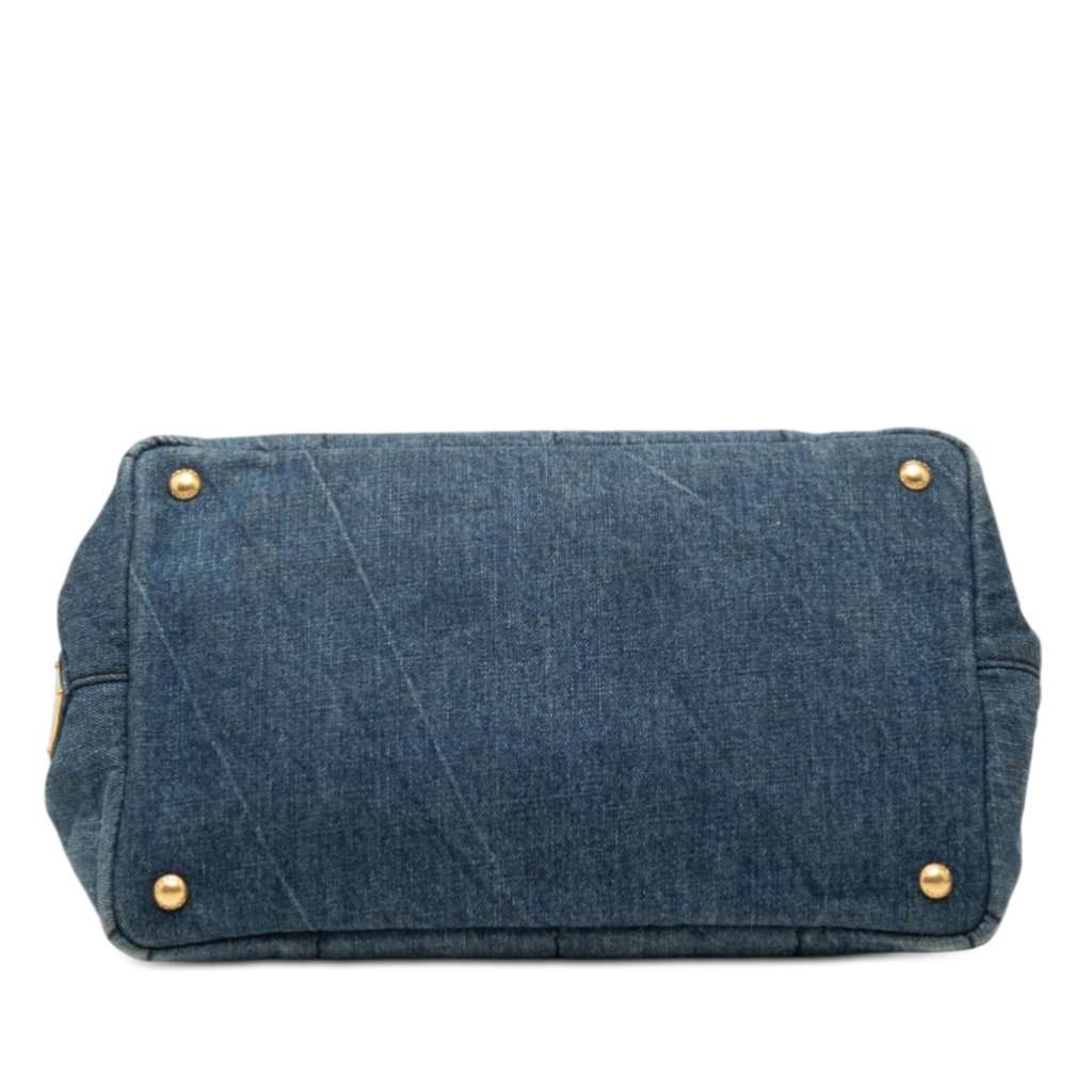 Prada Denim Canapa Logo Satchel Blue Very good condition - Inside View