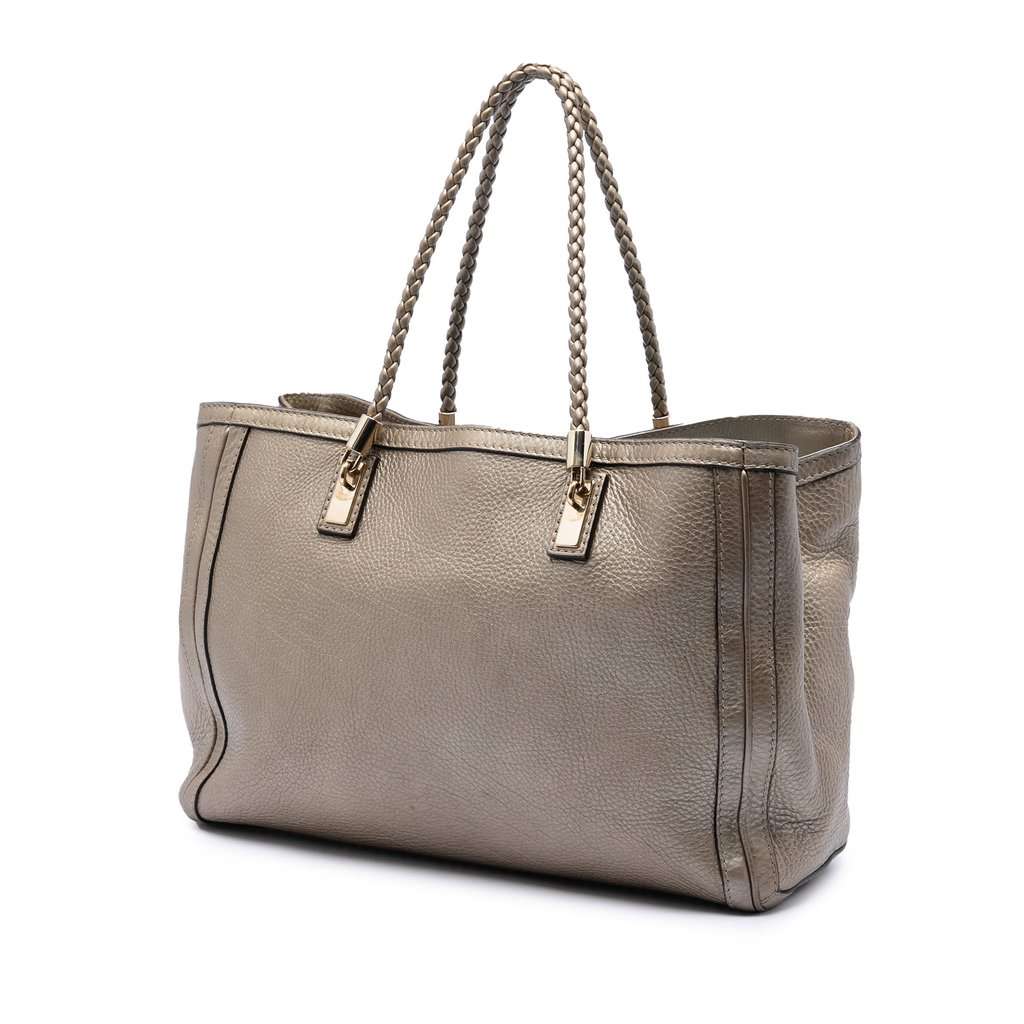 Gucci Metallic Grained Leather Bella Tote Gold Leather Very good condition - Back View
