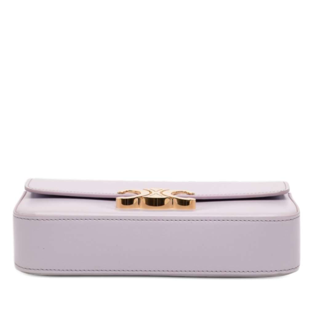 Celine Shiny Calfskin Claude Chain Shoulder Bag Purple Leather Very good condition - Inside View