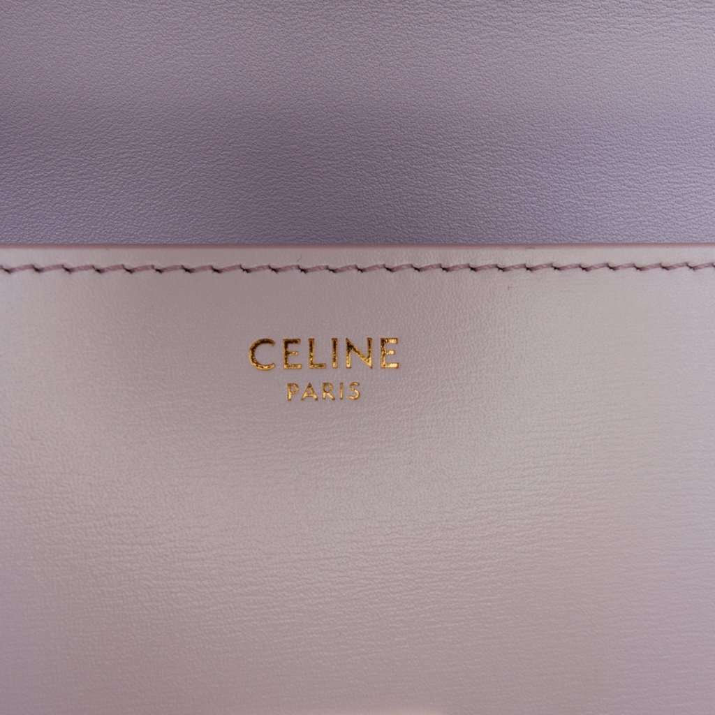 Celine Shiny Calfskin Claude Chain Shoulder Bag Purple Leather Very good condition - Box View