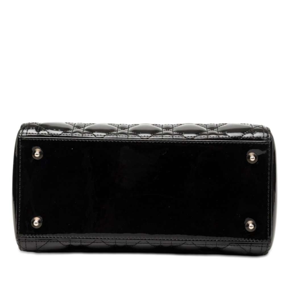 Dior Medium Patent Cannage Lady Dior Black Leather Very good - Inside View