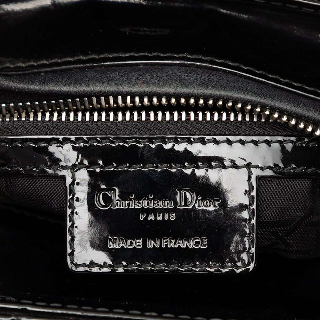 Dior Medium Patent Cannage Lady Dior Black Leather Very good - Box View