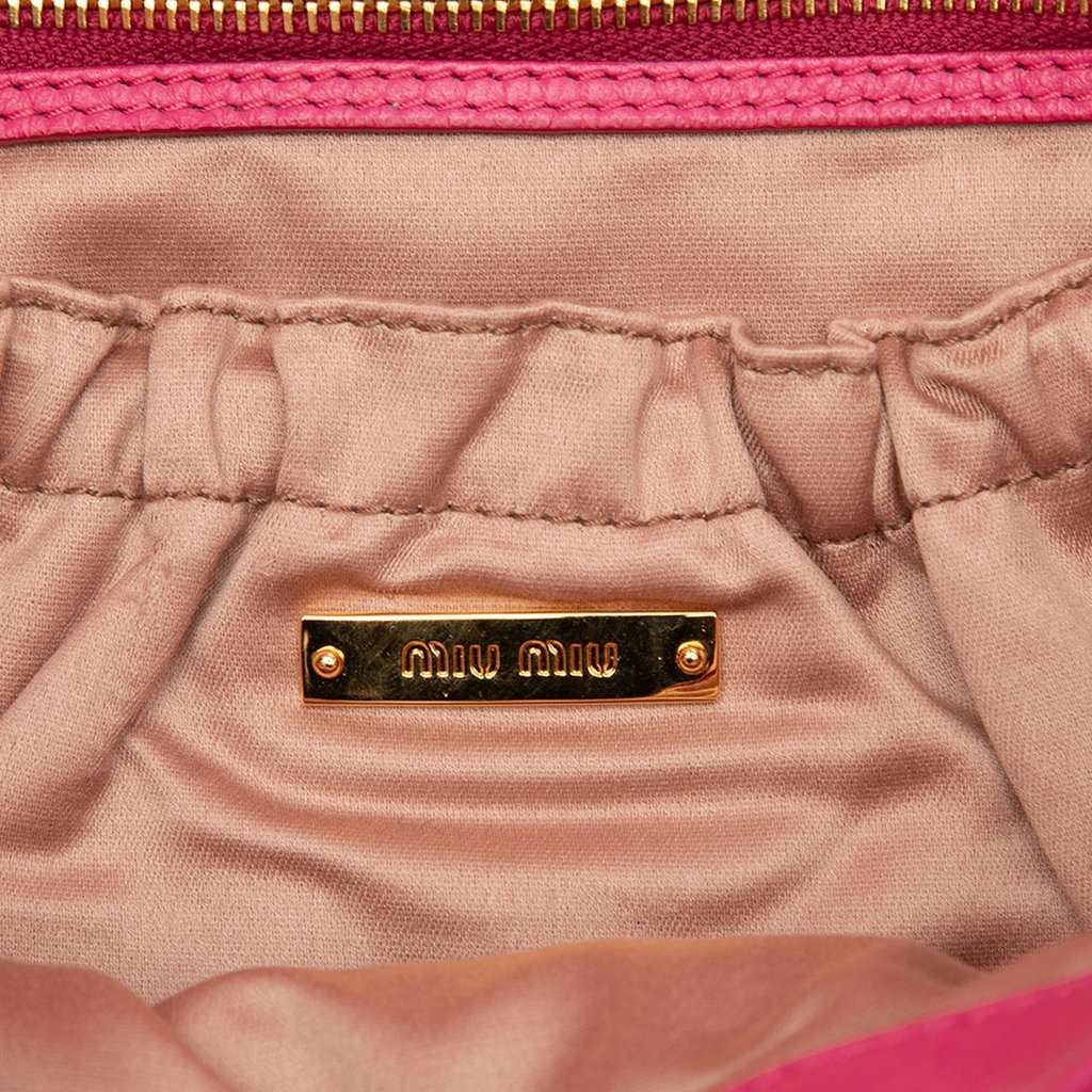 Miu Miu Matelasse Nappa Crystal Chain Satchel Pink Leather Very good condition - Box View