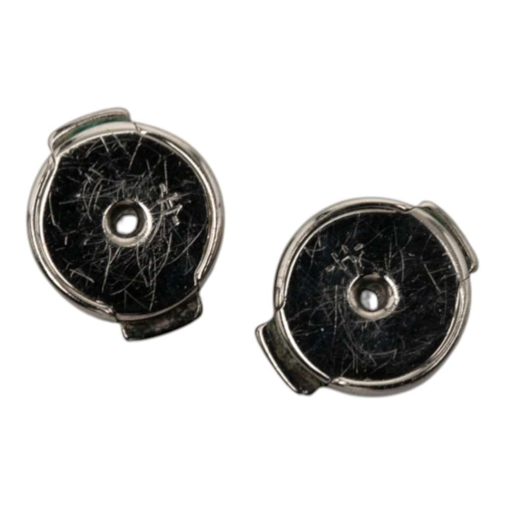 Hermès Palladium Plated Enamel Cage dH Cube Push Back Earrings Pink Metal Very good condition - Inside View