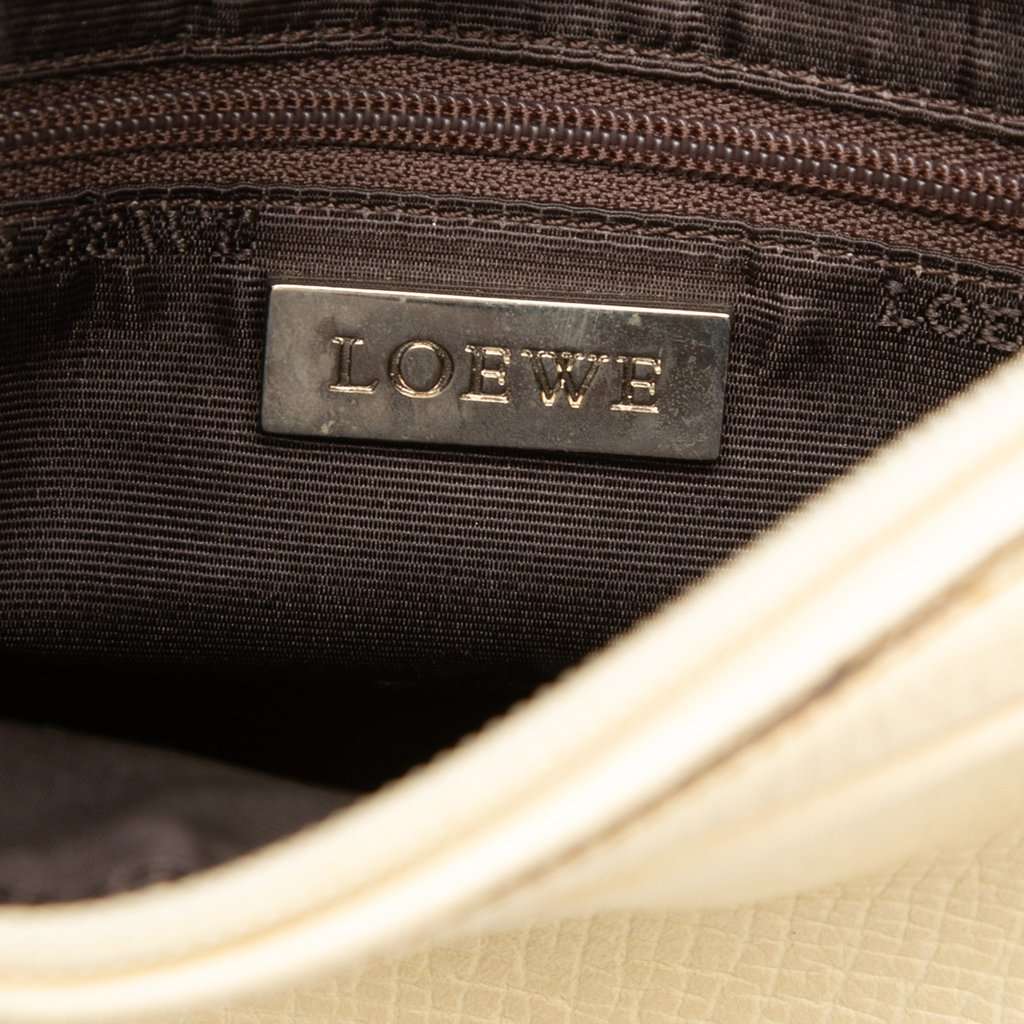 LOEWE Embossed Leather Logo Hobo White Leather Very good condition - Box View