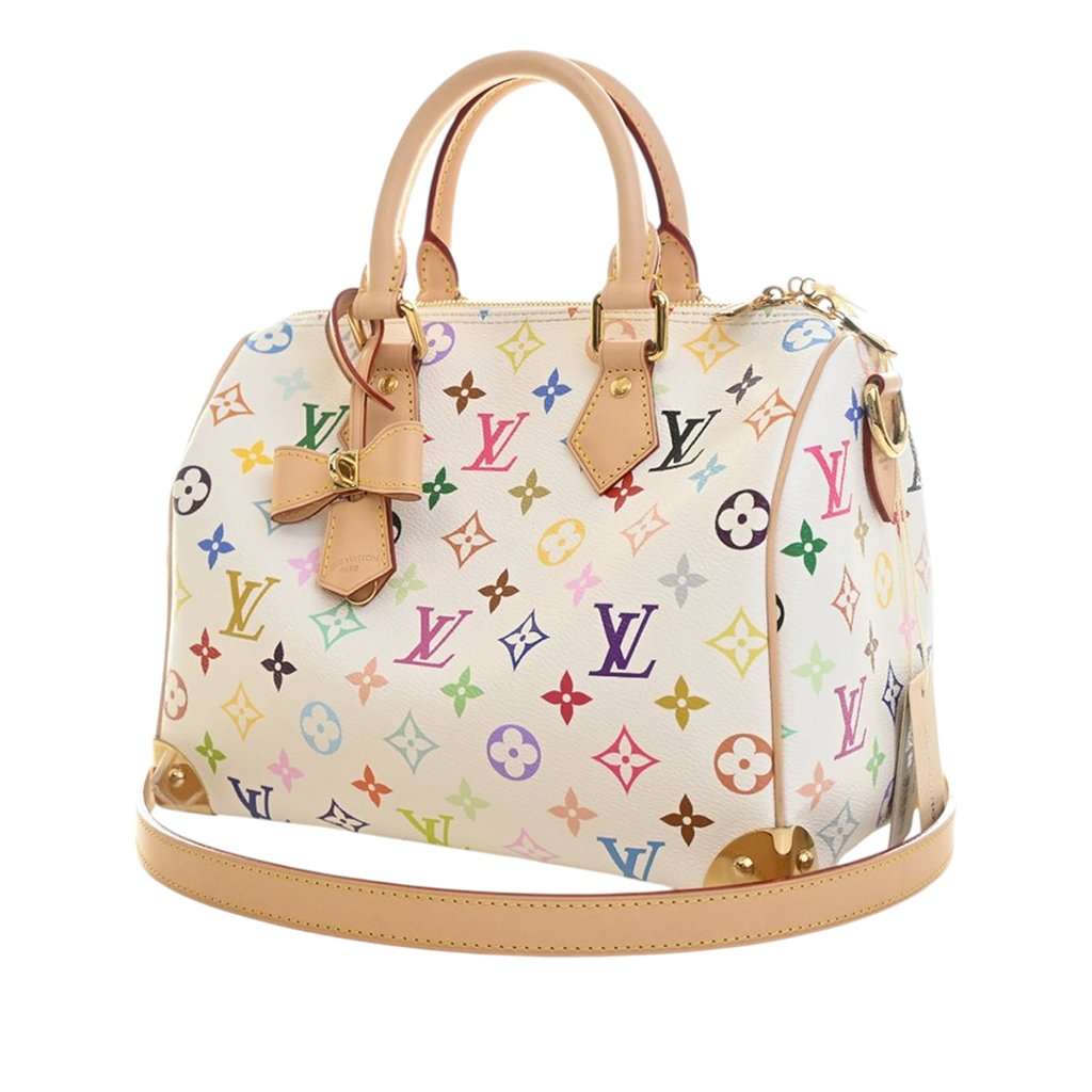 Louis Vuitton Takashi Murakami Monogram Multicolore Speedy Bandouliere 25 White Very good condition - Inside View