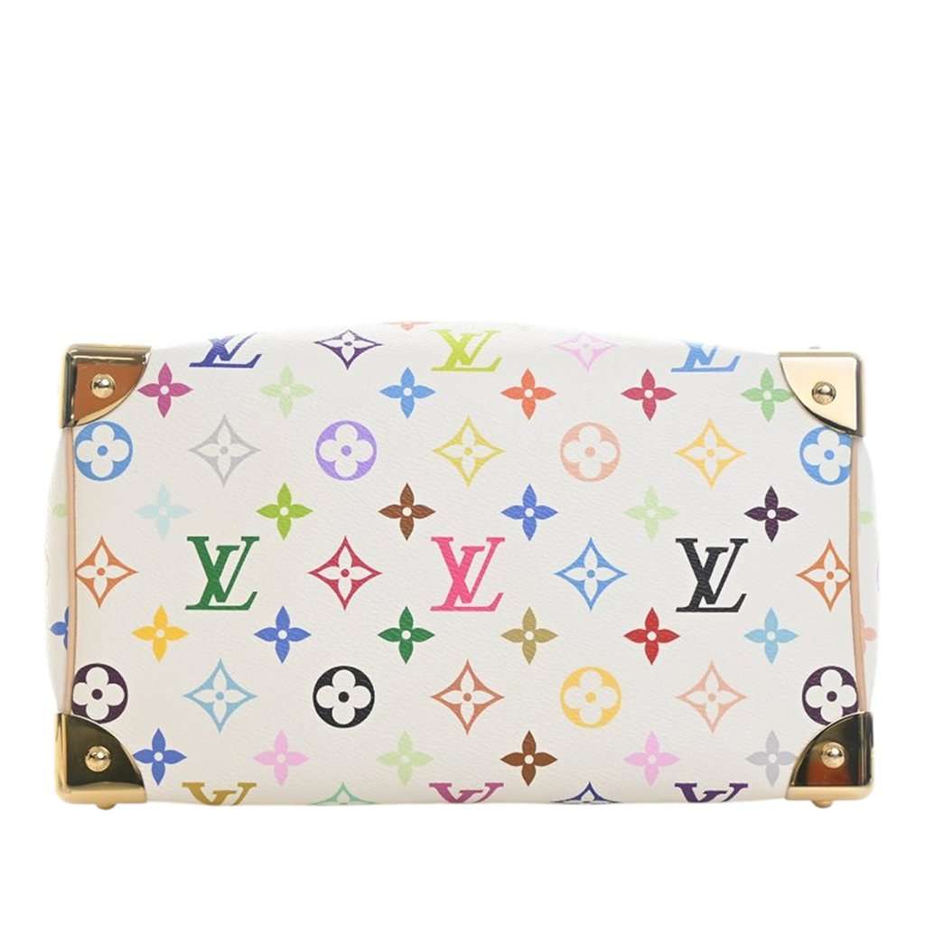 Louis Vuitton Takashi Murakami Monogram Multicolore Speedy Bandouliere 25 White Very good condition - Box View
