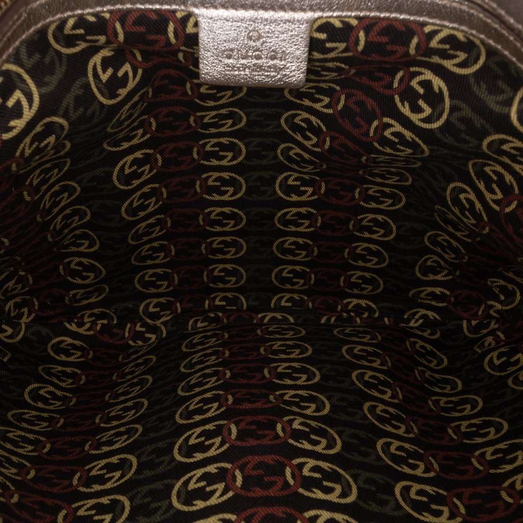 Gucci Medium Metallic Calfskin Britt Tassel Flap Shoulder Bag Gold Leather Very good - Model View
