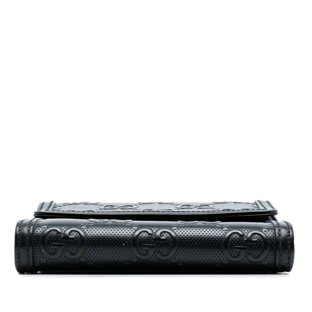 Gucci GG Embossed Leather Flap Crossbody Black Leather Very good condition - Inside View