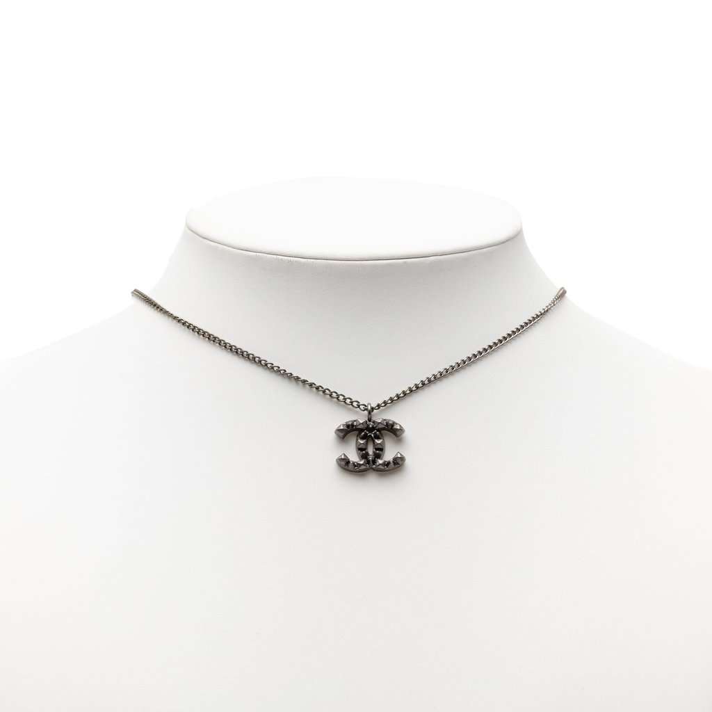 Chanel CC Plated Brass Spike Pendant Necklace Other Metal Very good condition - Box View