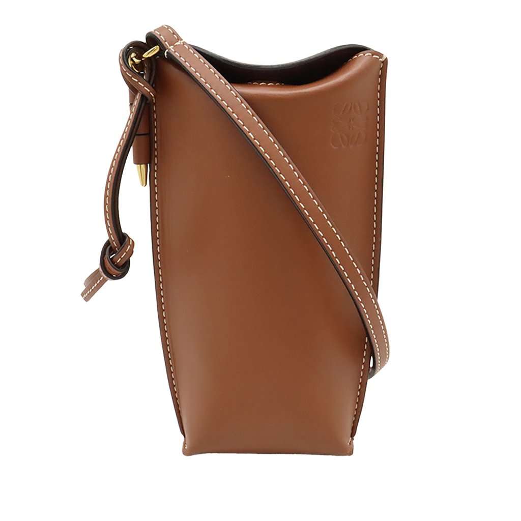 LOEWE Leather Gate Pocket Crossbody Brown Leather Very good condition - Front View