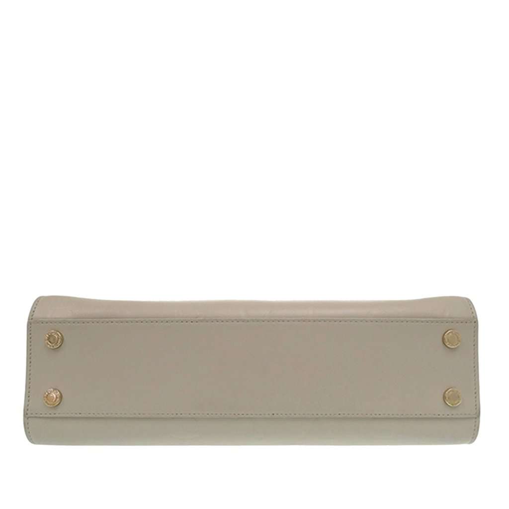 Bvlgari Embossed Leather Logo Infinitum Tote Beige Leather Very good condition - Model View