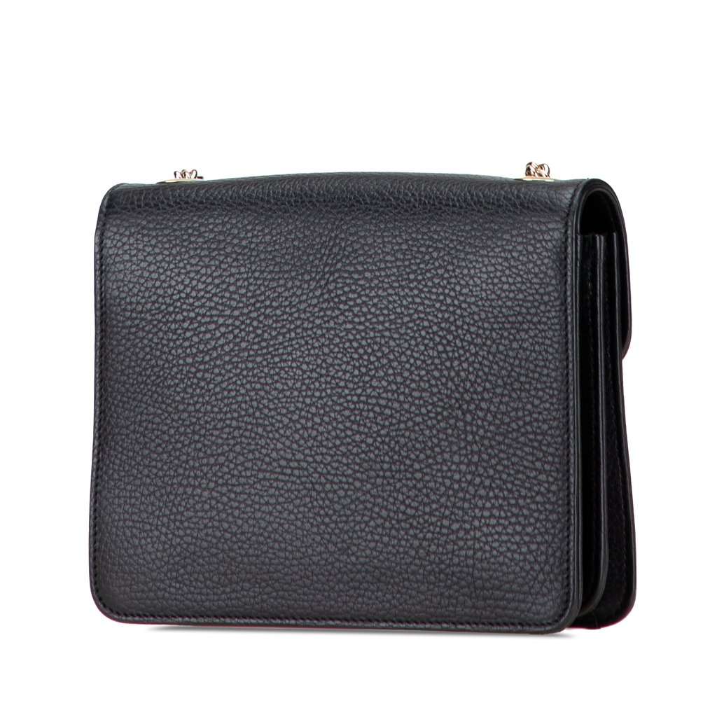 Gucci Small Dollar Calfskin Interlocking G Crossbody Black Leather Very good - Back View