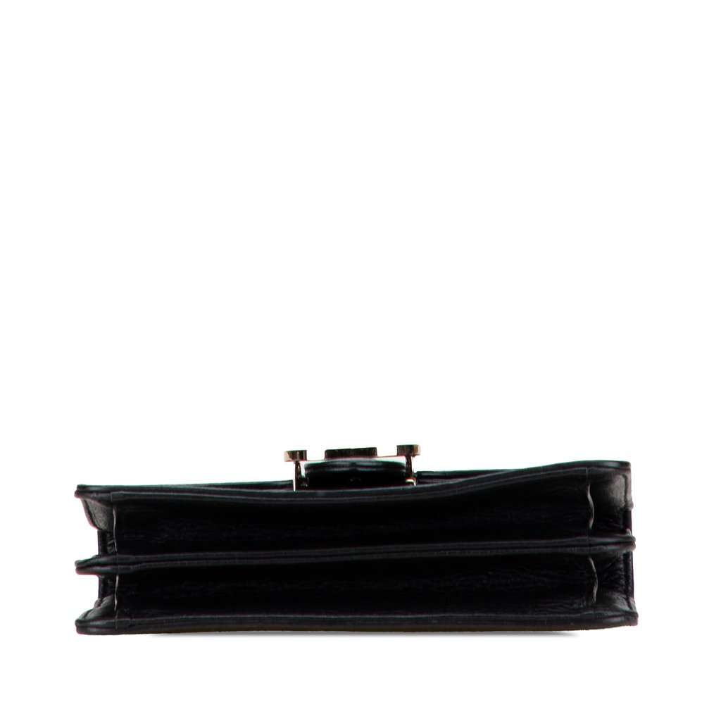 Gucci Small Dollar Calfskin Interlocking G Crossbody Black Leather Very good - Inside View
