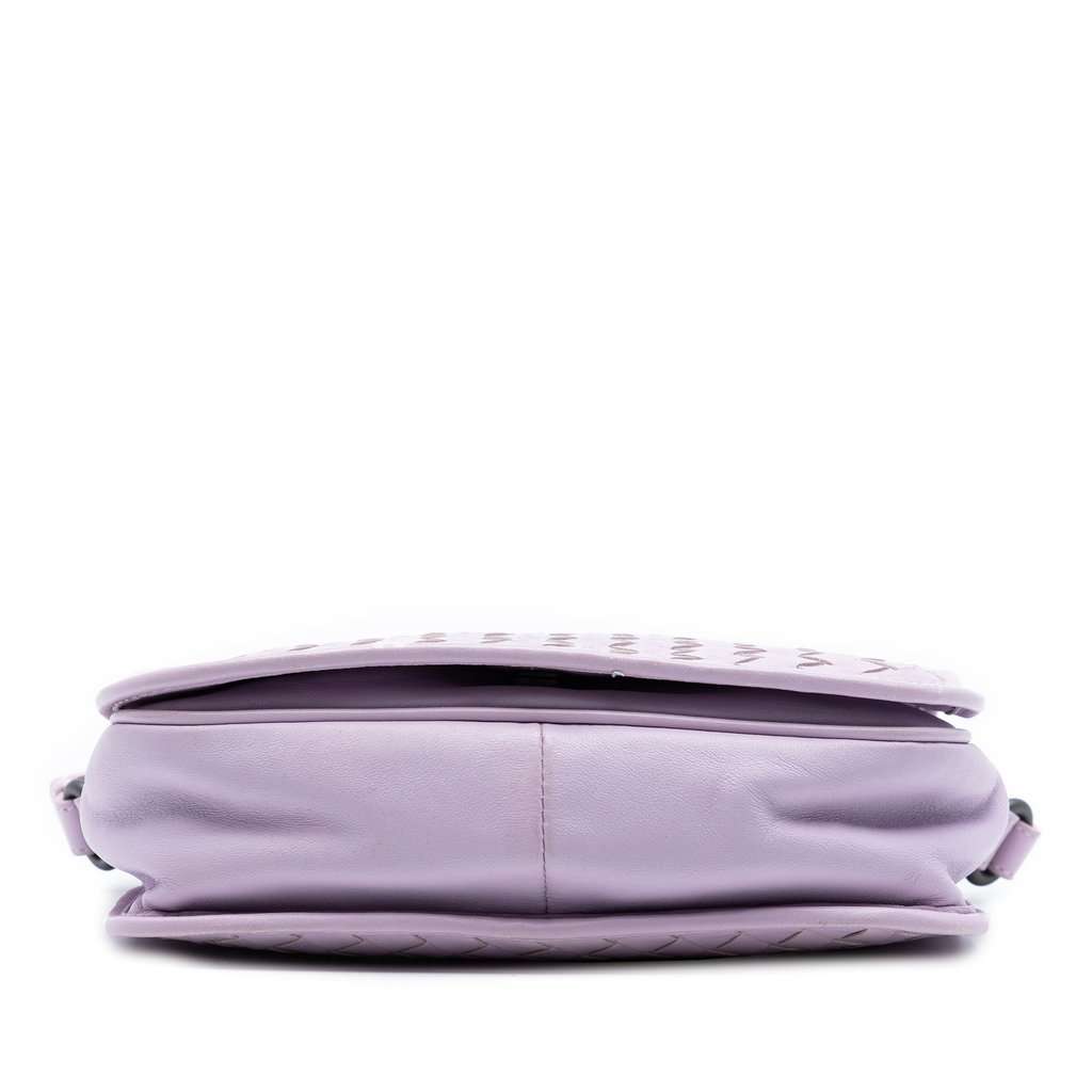Bottega Veneta Nappa Intrecciato Flap Crossbody Purple Leather Very good condition - Inside View
