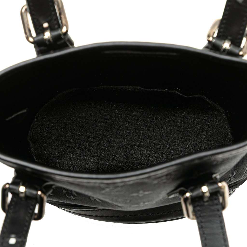 Louis Vuitton Monogram Mini Satin Bucket Black Very good - Model View