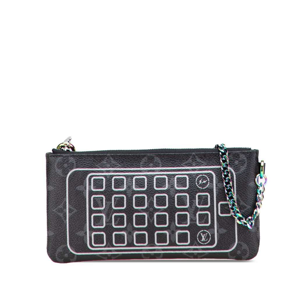 Louis Vuitton Monogram Eclipse Flash Fragment Iphone Case Black Canvas Very good - Front View