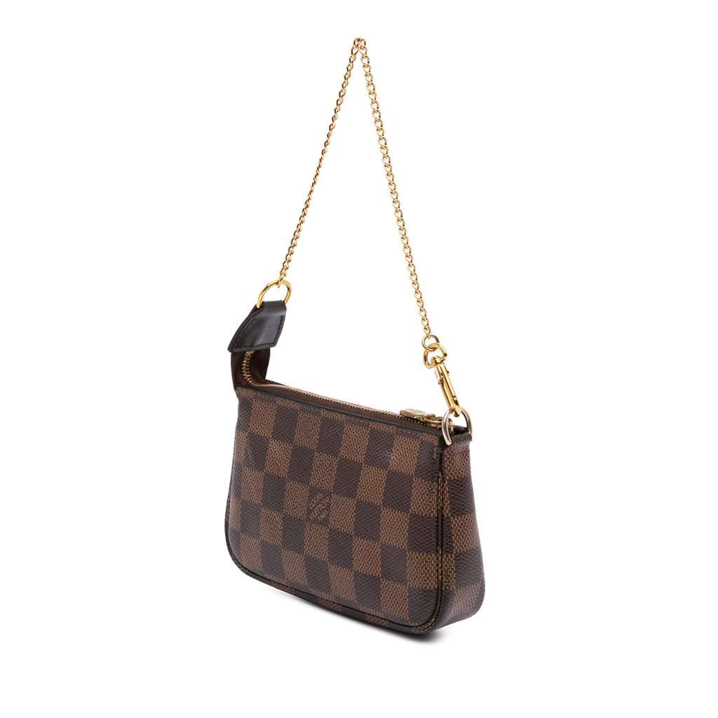 Louis Vuitton Damier Ebene Mini Pochette Accessoires Brown Canvas Very good - Back View
