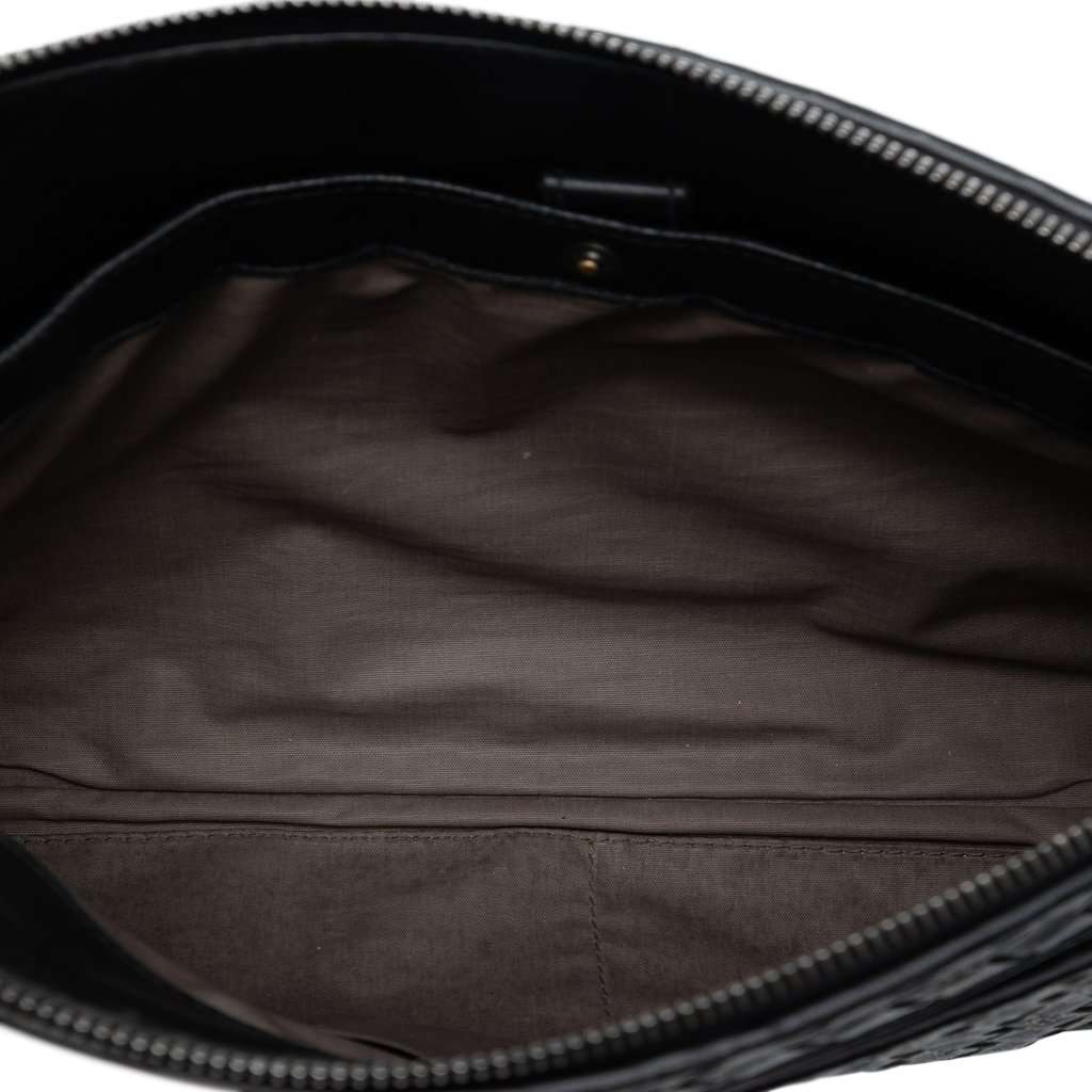 Bottega Veneta Nappa Intrecciato Micro Dot Clutch Black Leather Very good condition - Model View