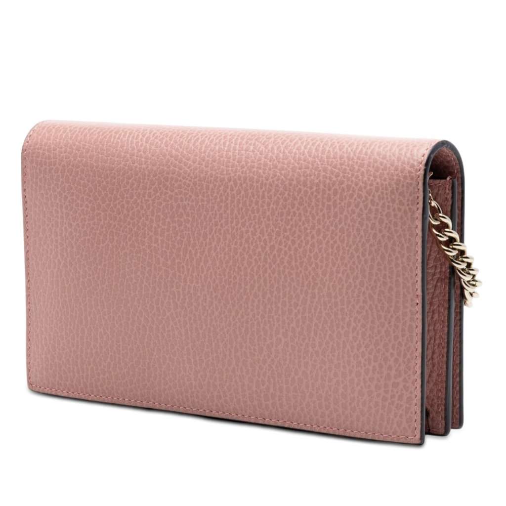 Gucci Leather Betty Wallet On Chain Pink Leather Very good condition - Back View