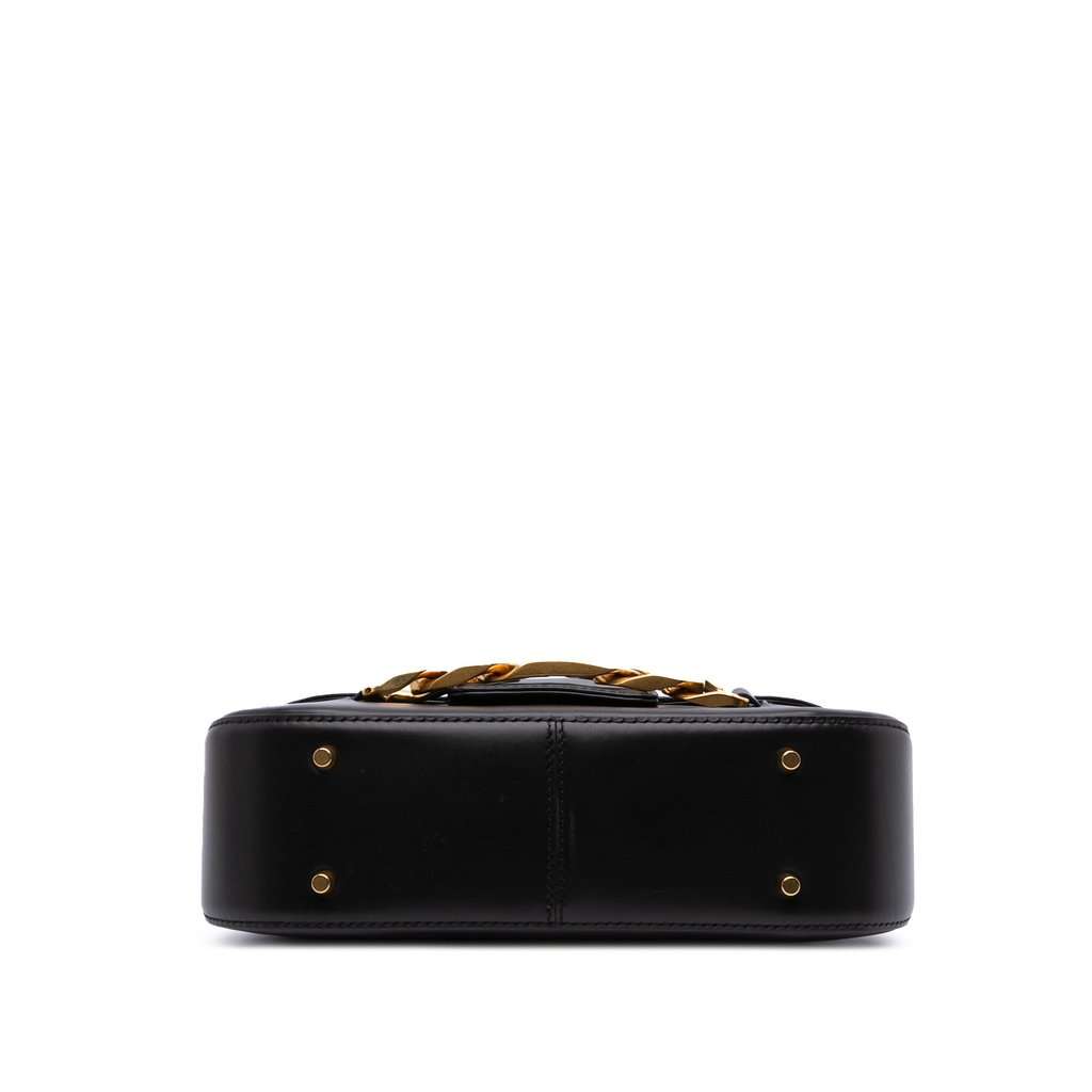 Valentino Medium Leather Vlogo Chain Shoulder Bag Black Leather Very good - Inside View