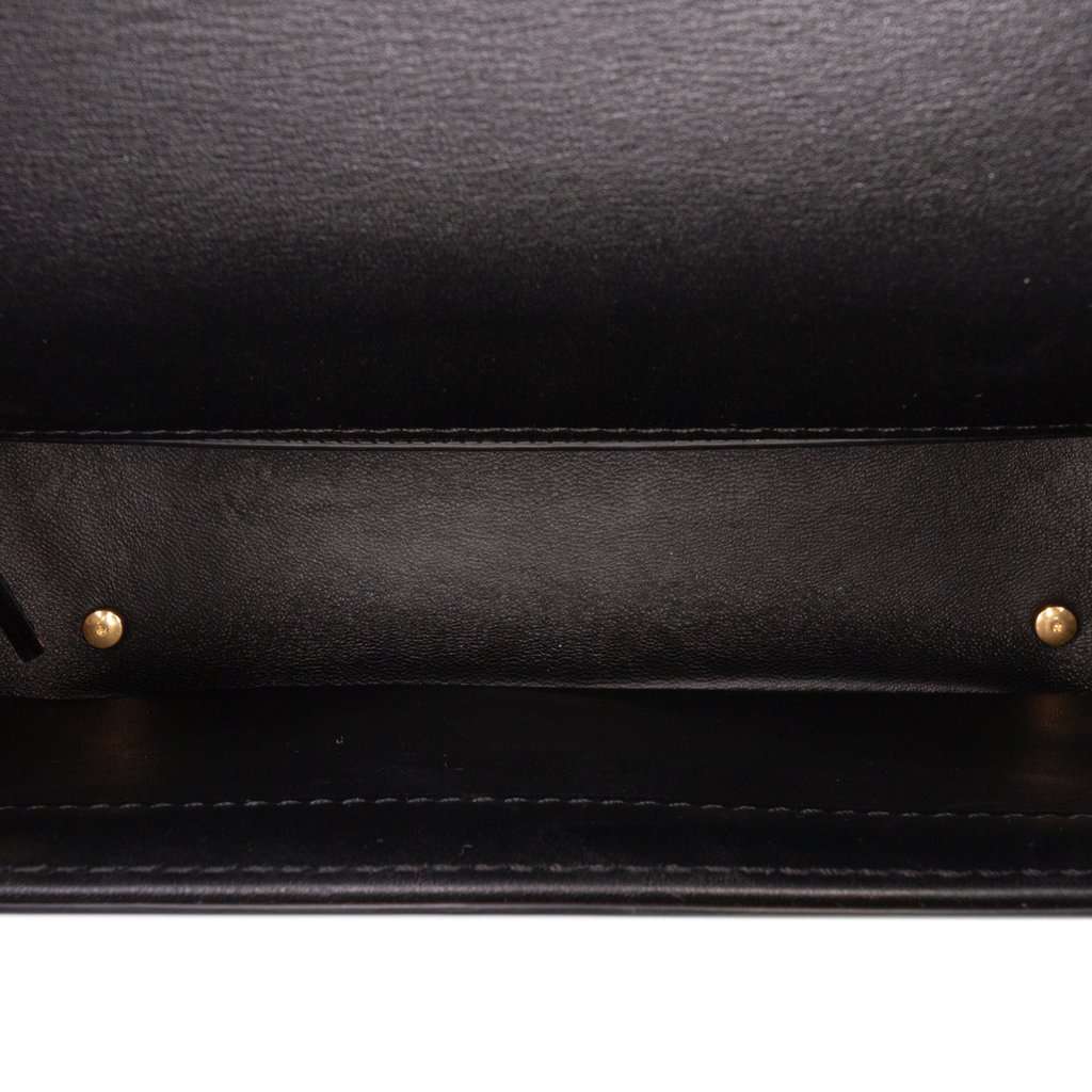 Valentino Medium Leather Vlogo Chain Shoulder Bag Black Leather Very good - Model View