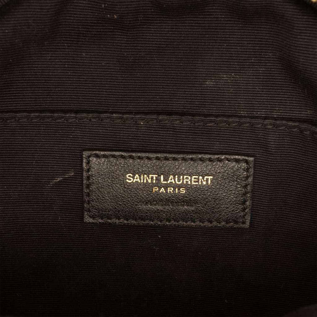 Saint Laurent Grain De Poudre Chevron Round Vinyle Camera Bag Beige Leather Very good - Box View