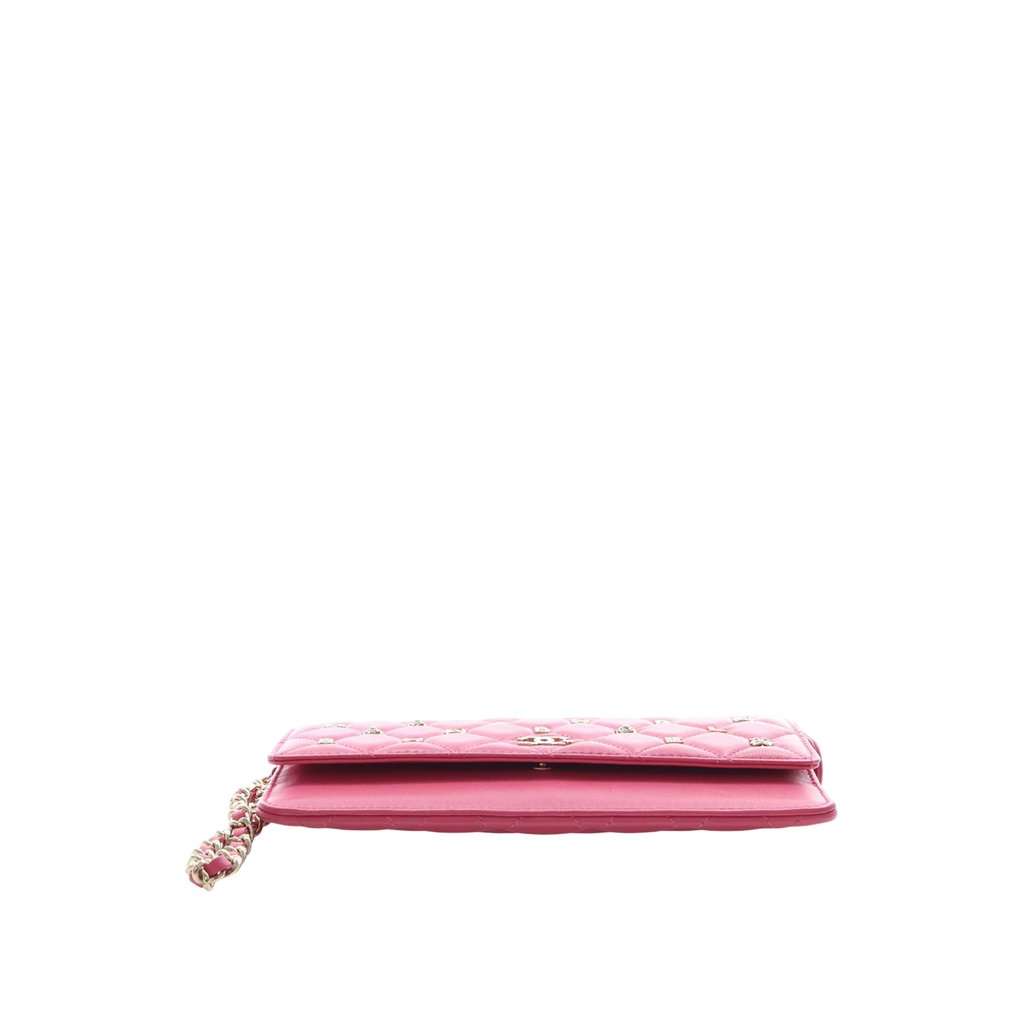 Chanel Quilted Lambskin All About Chanel Clutch On Chain Pink Leather Very good condition - Inside View